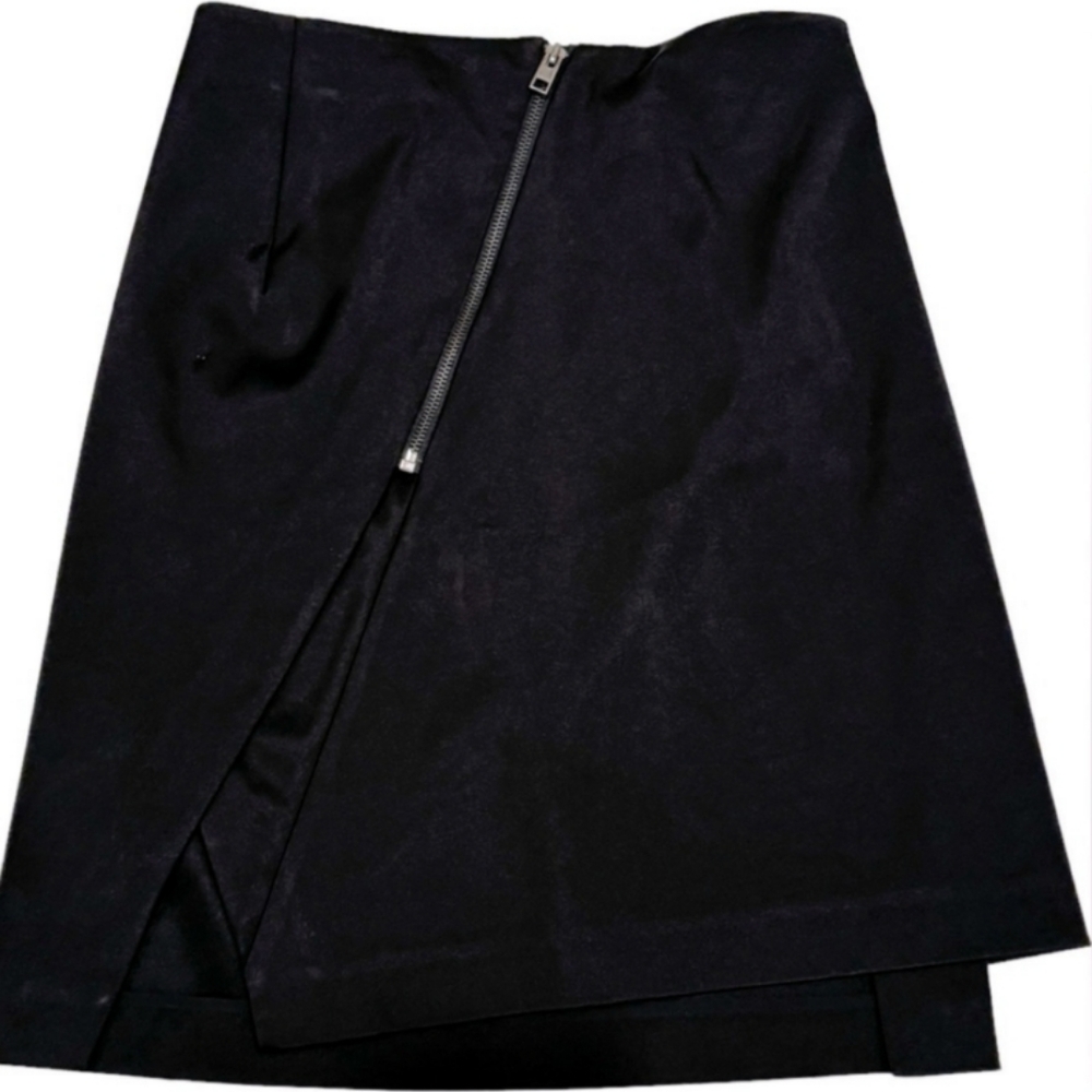 ALLSAINTS Satin Asymmetrical Zipper Mini Skirt Size 4